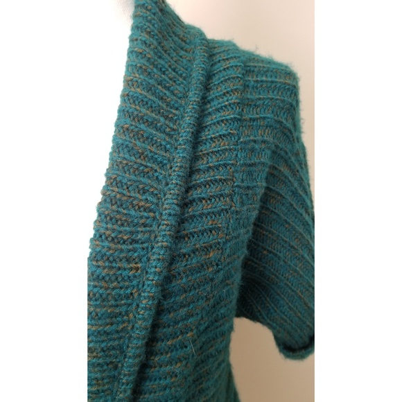 Turquoise/Brown Chunky-Knit Sweater - Picture 4 of 8